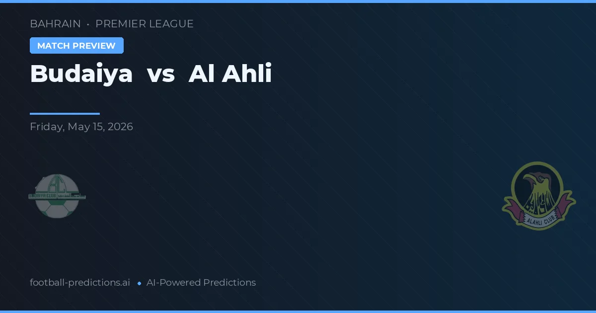 Budaiya vs Al-Ahli — matchtips och förhandstitt