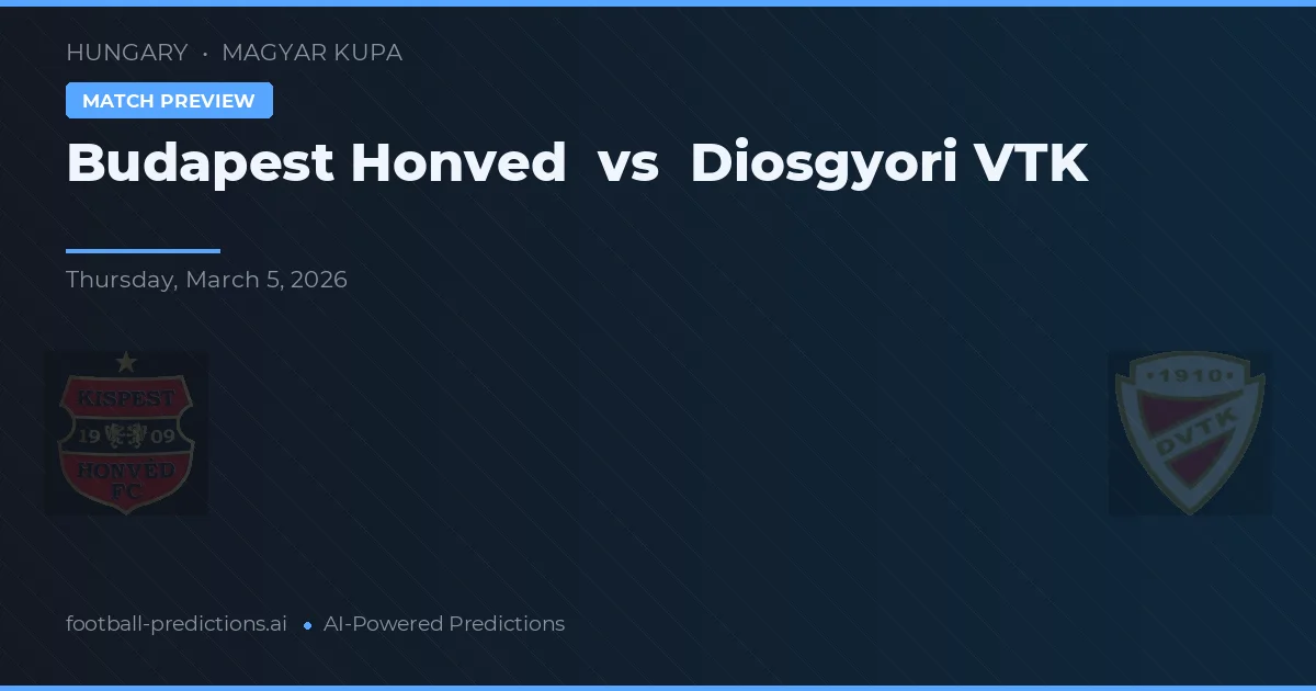 Honvéd Budapest vs Diosgyőri VTK — matchtips och förhandstitt
