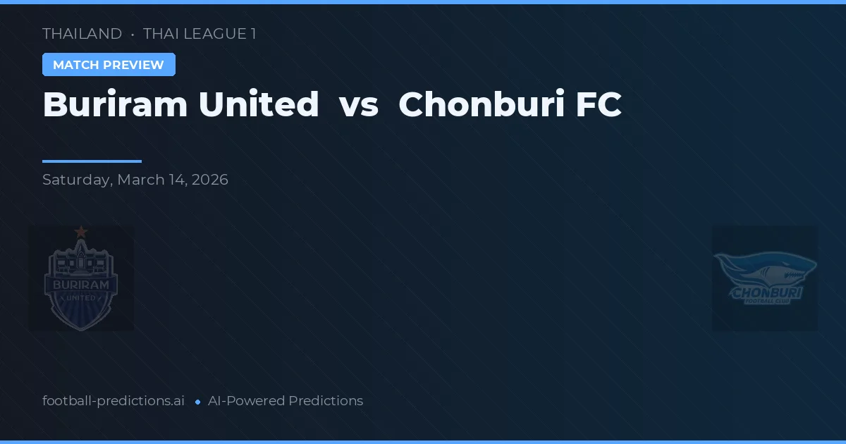 Buriram United vs Chonburi FC — matchtips och förhandstitt