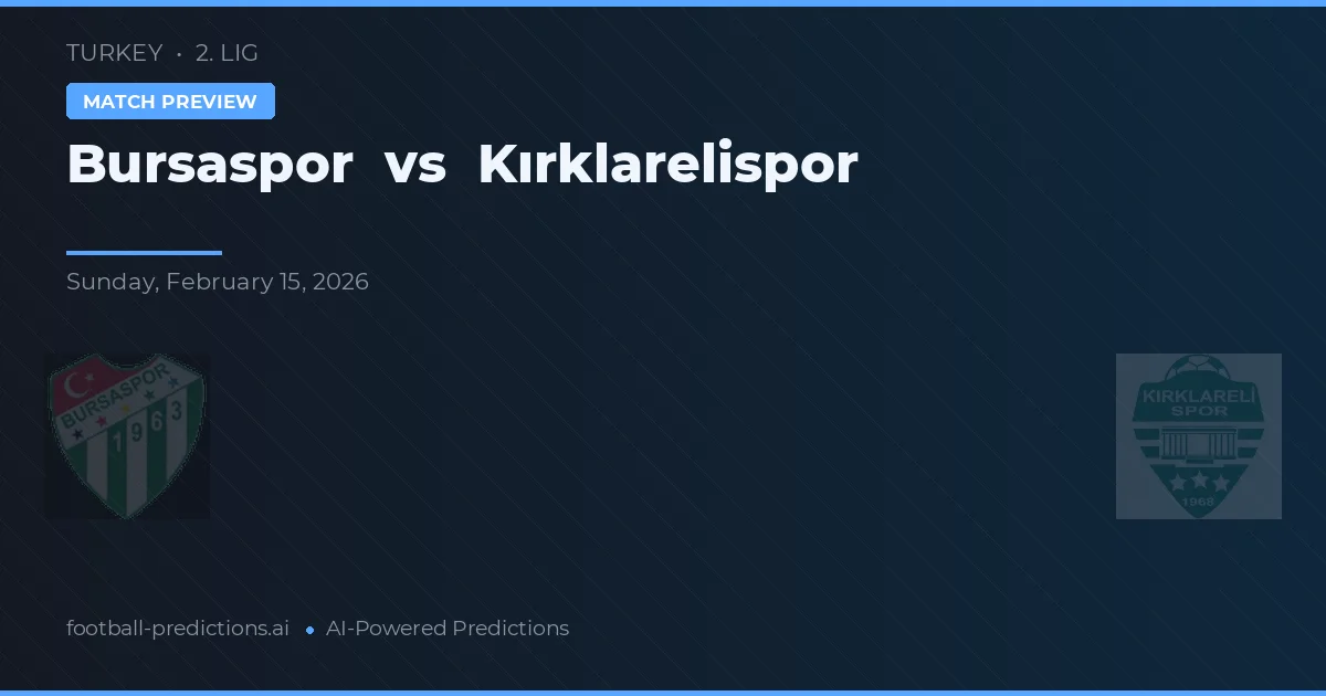 Bursaspor vs Kırklarelispor — matchtips och förhandstitt