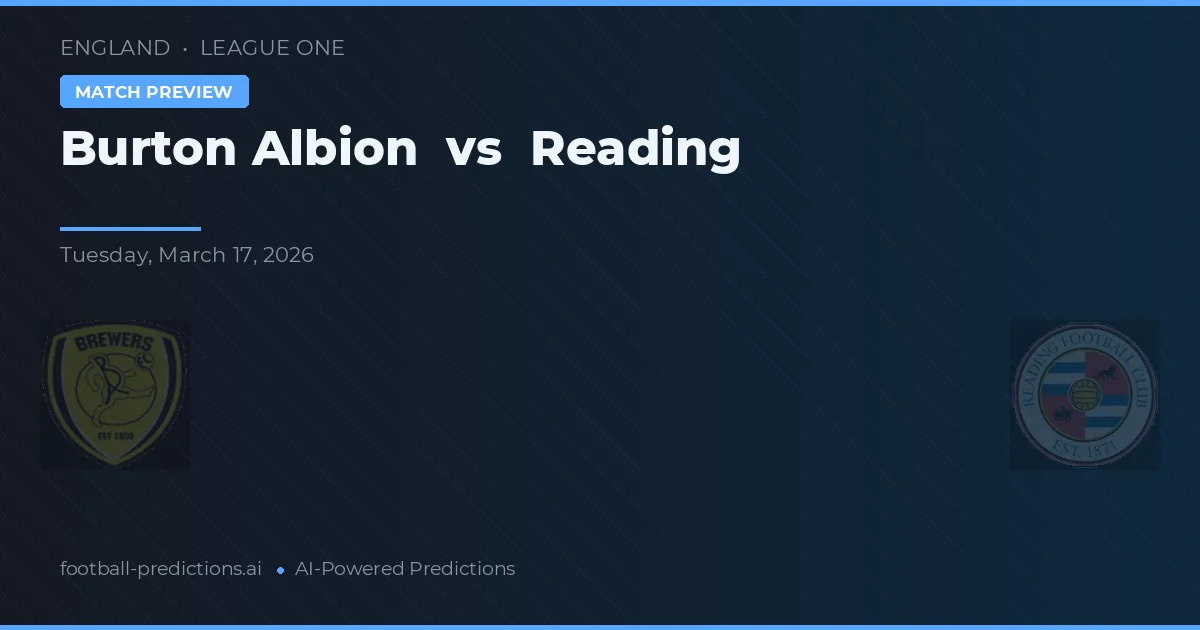Burton Albion vs Reading — matchtips och förhandstitt
