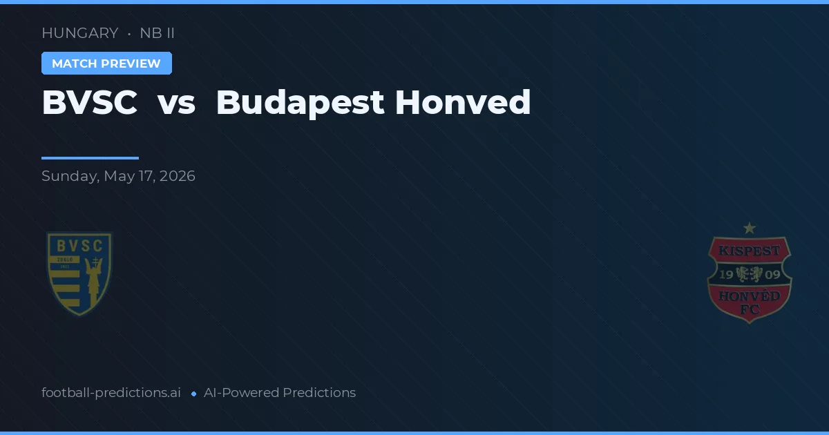 BVSC vs Honvéd Budapest — matchtips och förhandstitt