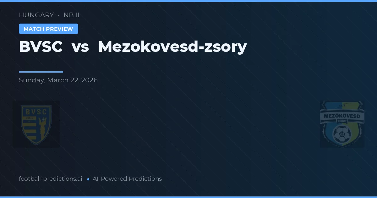 BVSC vs Mezokovesd-Zsóry — matchtips och förhandstitt