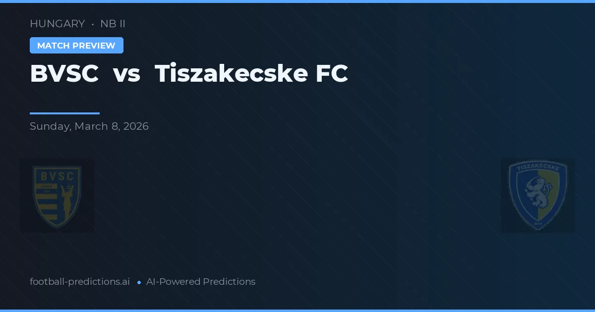 BVSC vs Tiszakecske FC — matchtips och förhandstitt
