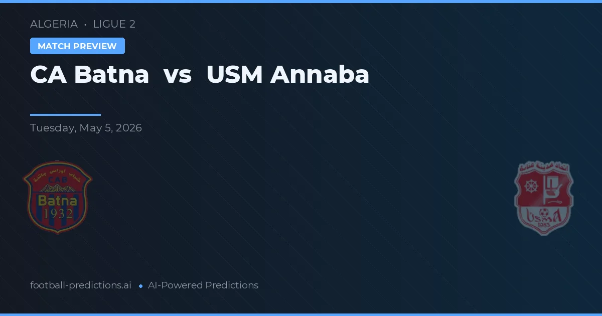 CA Batna vs USM Annaba — matchtips och förhandstitt