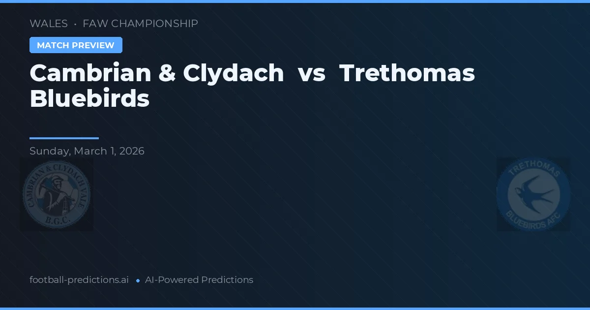 Cambrian & Clydach vs Trethomas Bluebirds — matchtips och förhandstitt