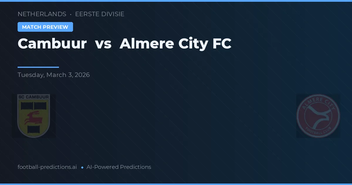 Cambuur vs Almere City FC — matchtips och förhandstitt
