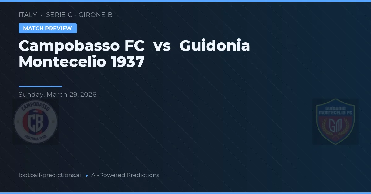 Campobasso FC vs Guidonia Montecelio 1937 — matchtips och förhandstitt