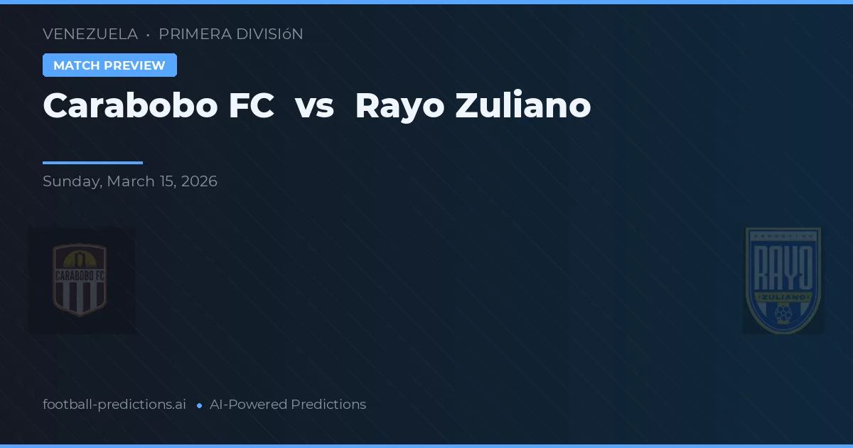 Carabobo FC vs Rayo Zuliano — matchtips och förhandstitt