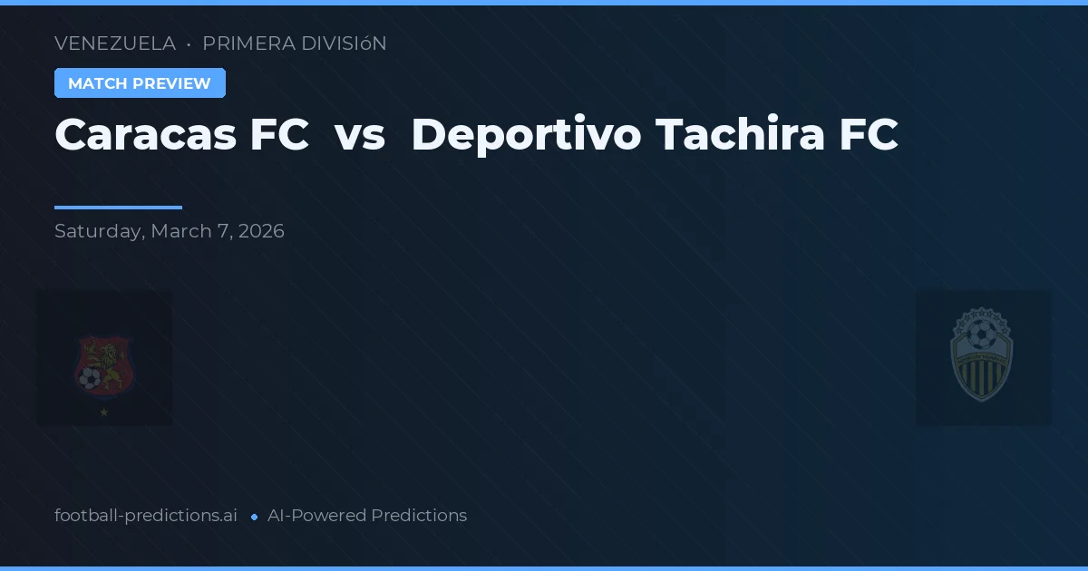 Caracas FC vs Deportivo Táchira — matchtips och förhandstitt