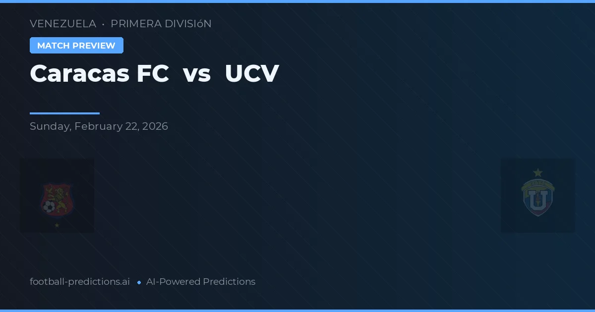 Caracas FC vs UCV — matchtips och förhandstitt