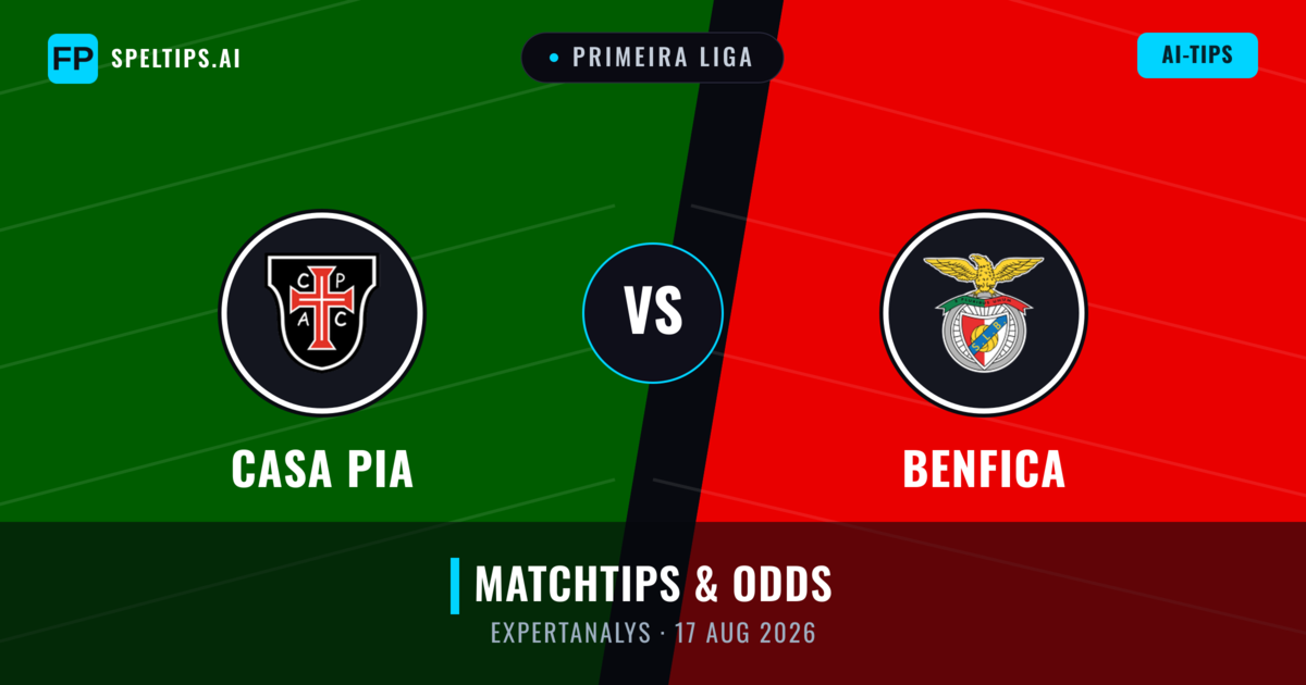 Casa Pia vs Benfica — matchtips och förhandstitt