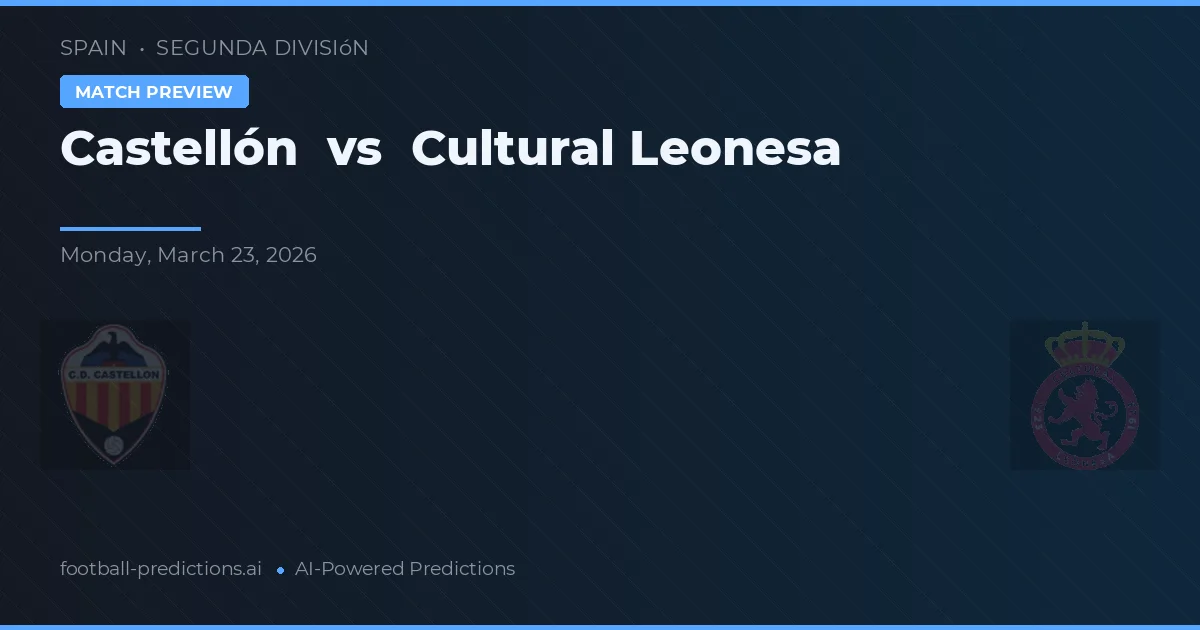 Castellón vs Cultural Leonesa — matchtips och förhandstitt