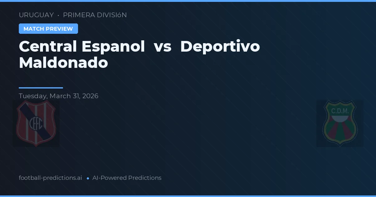Central Español vs Deportivo Maldonado — matchtips och förhandstitt