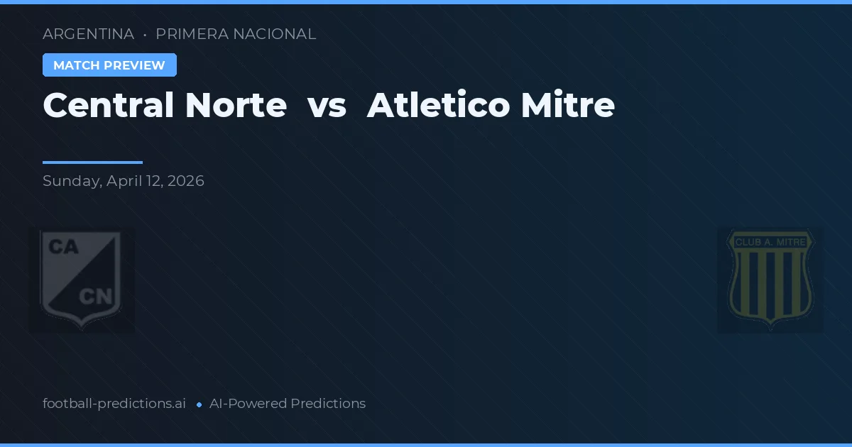 Central Norte vs Atlético Mitre — matchtips och förhandstitt