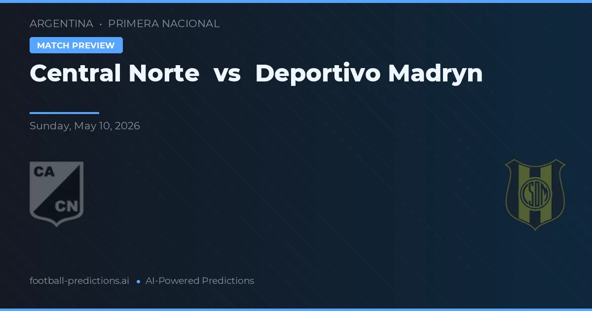 Central Norte vs Deportivo Madryn — matchtips och förhandstitt