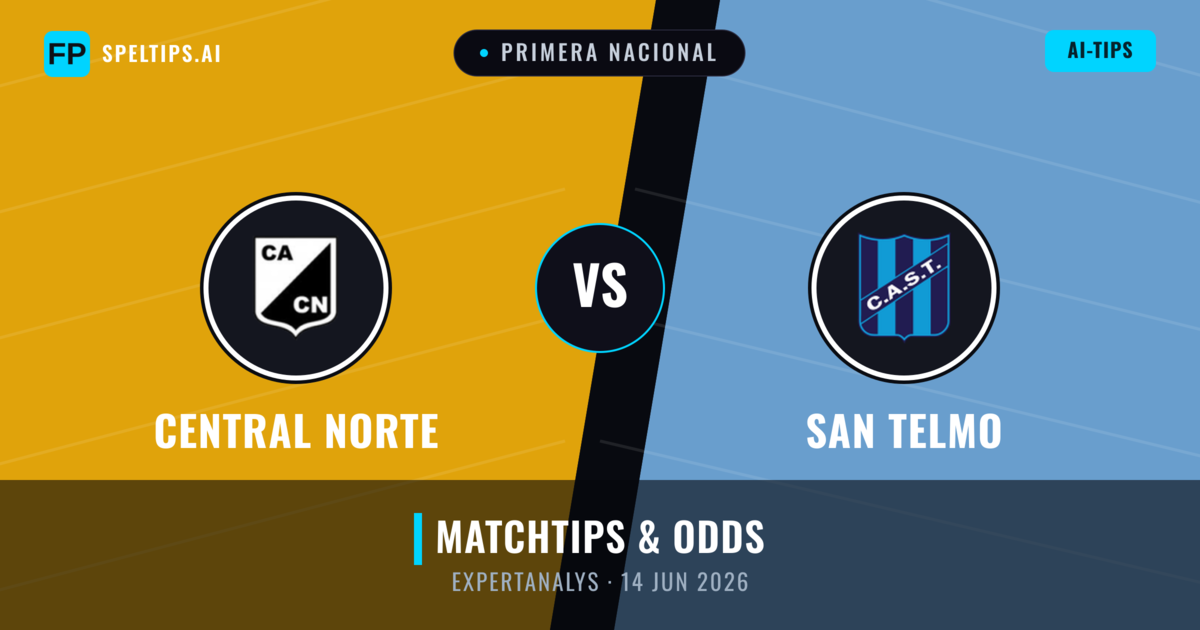 Central Norte vs San Telmo — matchtips och förhandstitt
