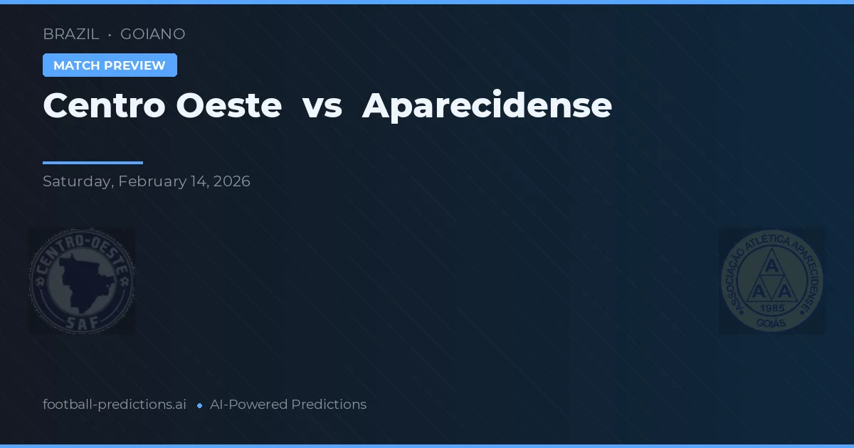 Centro Oeste vs Aparecidense — matchtips och förhandstitt