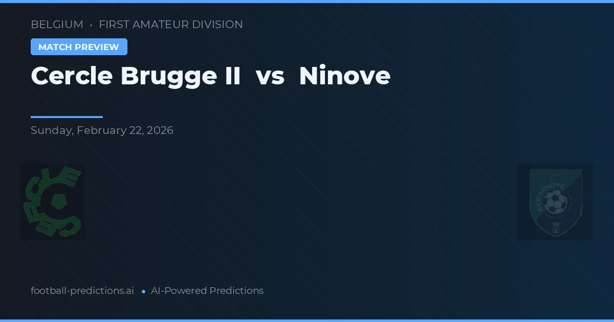 Cercle Brugge II vs Ninove — matchtips och förhandstitt