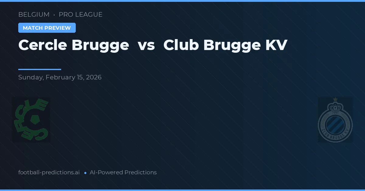 Cercle Brugge vs Club Brugge KV — matchtips och förhandstitt