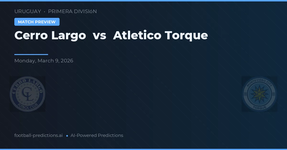 Cerro Largo vs Atlético Torque — matchtips och förhandstitt