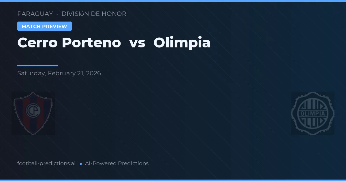 Cerro Porteño vs Olimpia — matchtips och förhandstitt