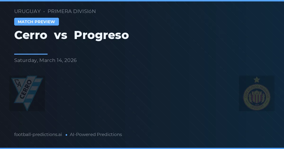 Cerro vs Progreso — matchtips och förhandstitt