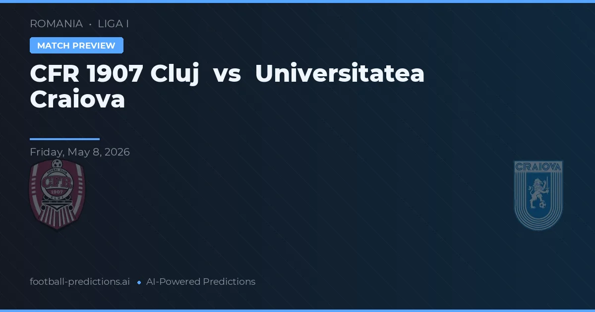 CFR Cluj vs Universitatea Craiova — matchtips och förhandstitt