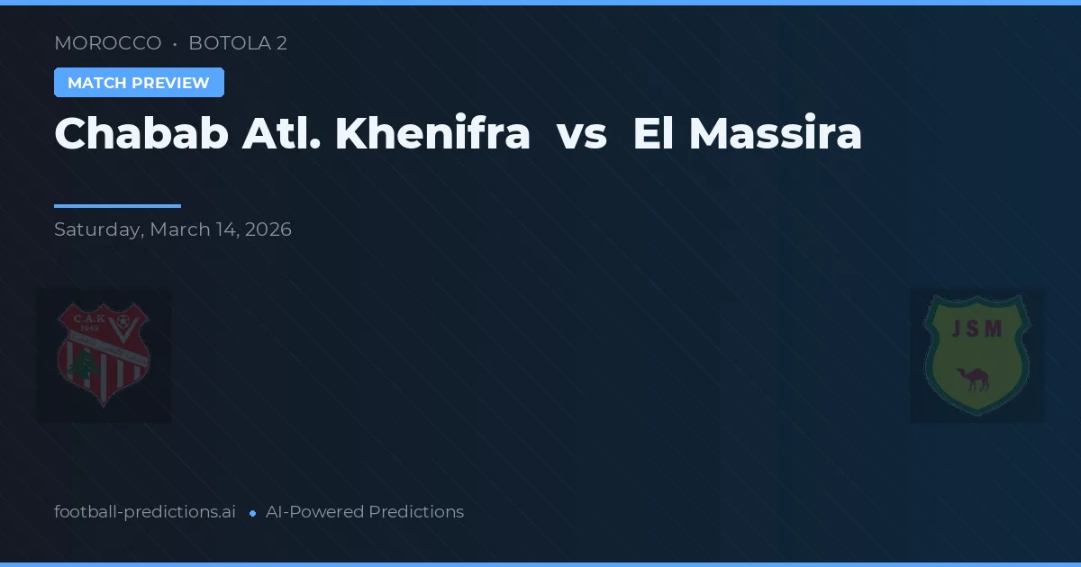 Chabab Atl. Khenifra vs El Massira — matchtips och förhandstitt
