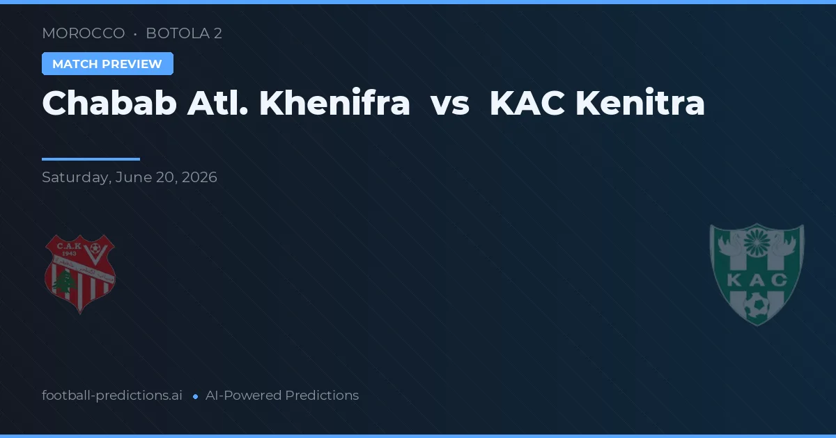 Chabab Atl. Khenifra vs KAC Kenitra — matchtips och förhandstitt