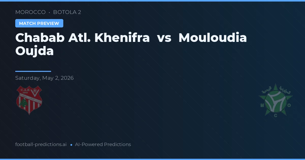 Chabab Atl. Khenifra vs Mouloudia Oujda — matchtips och förhandstitt