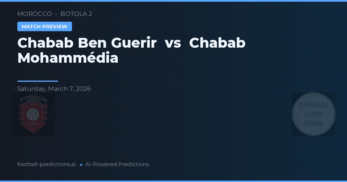Chabab Ben Guerir vs Chabab Mohammédia — matchtips och förhandstitt