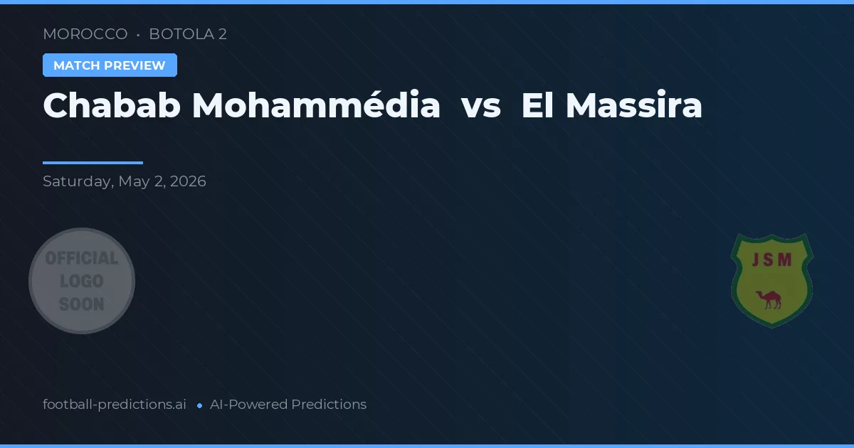 Chabab Mohammédia vs El Massira — matchtips och förhandstitt