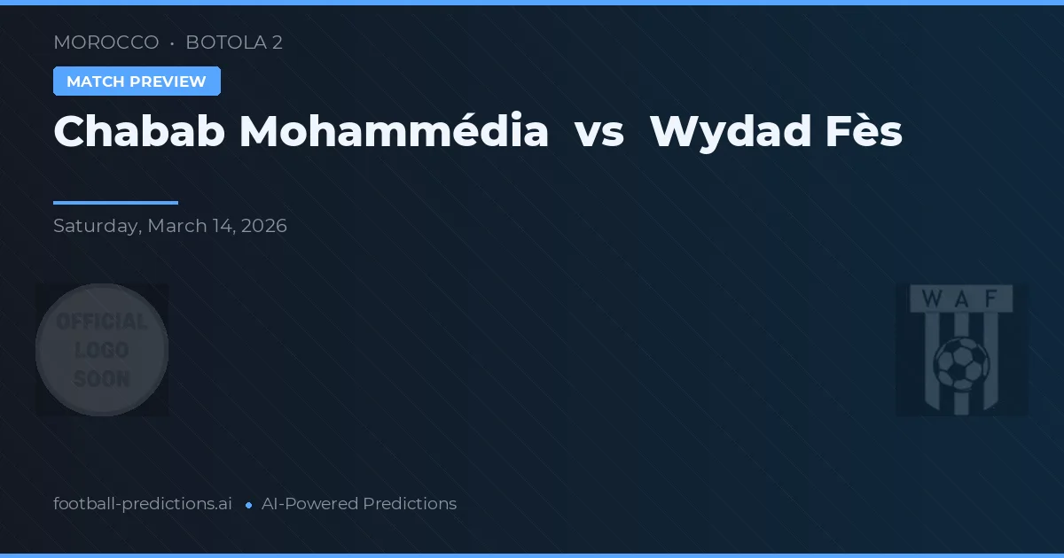 Chabab Mohammédia vs Wydad Fès — matchtips och förhandstitt
