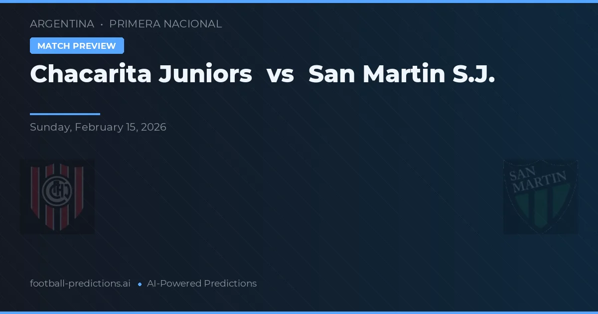 Chacarita Juniors vs San Martín SJ — matchtips och förhandstitt