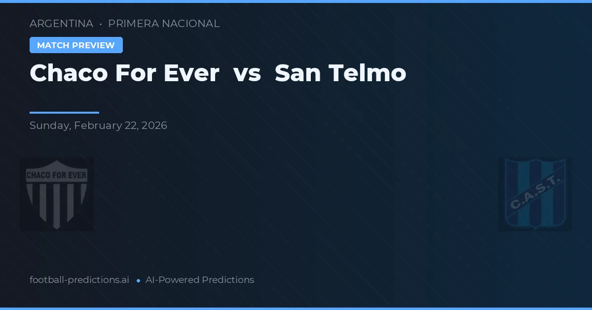 Chaco For Ever vs San Telmo — matchtips och förhandstitt