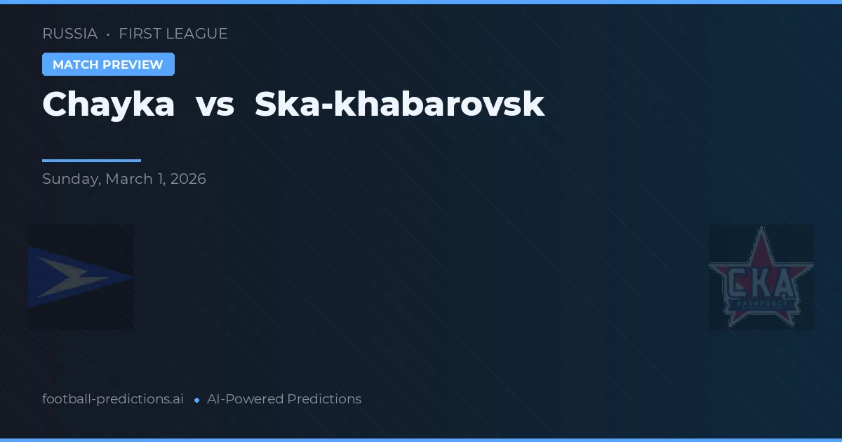 Chayka vs Ska-khabarovsk — matchtips och förhandstitt