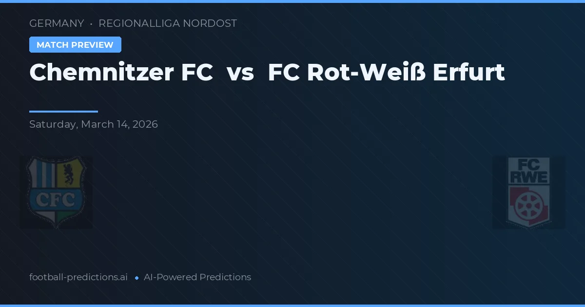 Chemnitzer FC vs FC Rot-Weiß Erfurt — matchtips och förhandstitt