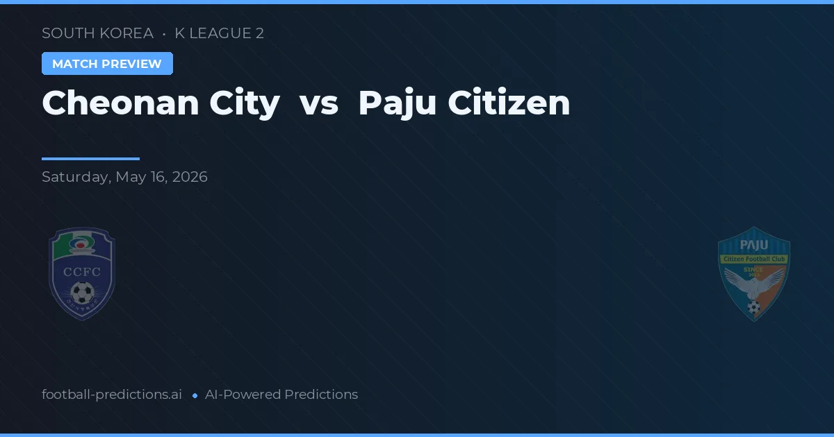 Cheonan City vs Paju Medborgare — matchtips och förhandstitt