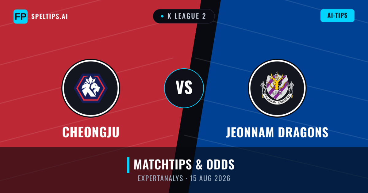 Cheongju vs Jeonnam Dragons — matchtips och förhandstitt