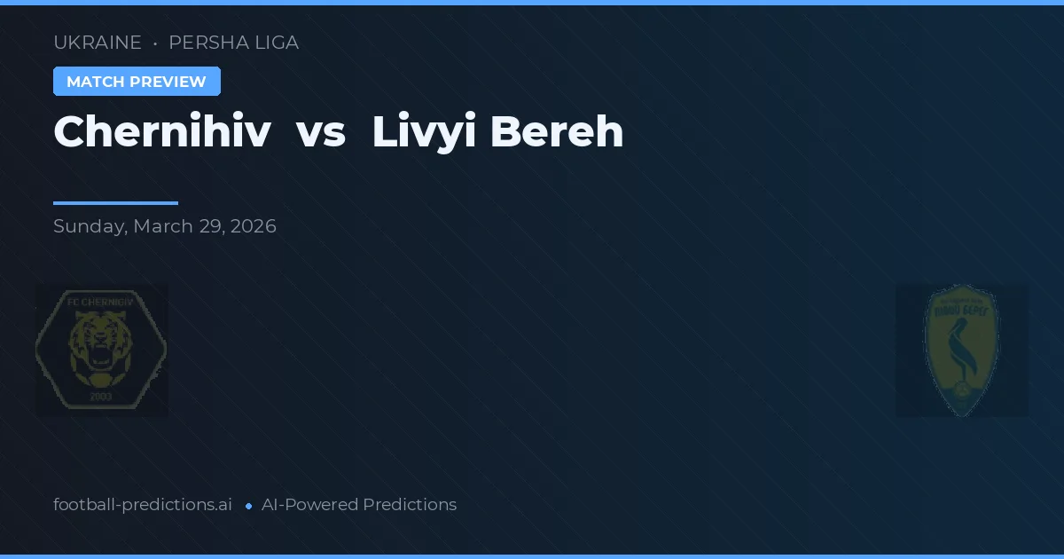 Chernihiv vs Livyi Bereh — matchtips och förhandstitt