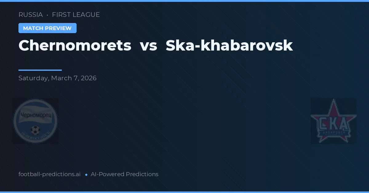 Chernomorets vs Ska-khabarovsk — matchtips och förhandstitt