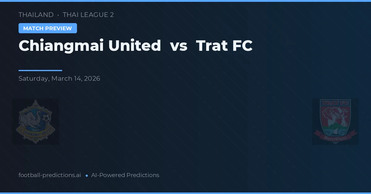 Chiangmai United vs Trat FC — matchtips och förhandstitt
