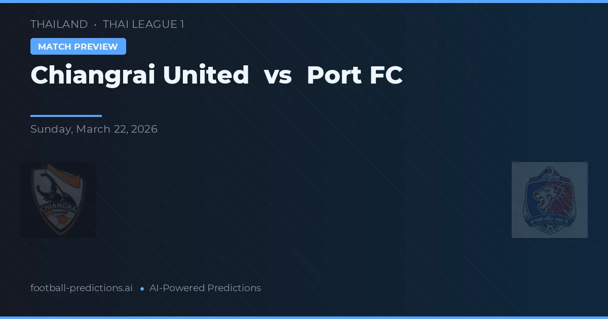 Chiangrai United vs Port FC — matchtips och förhandstitt