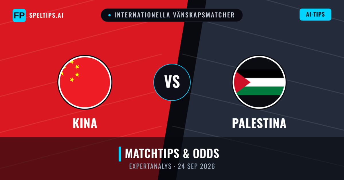 Kina vs Palestina — matchtips och förhandstitt