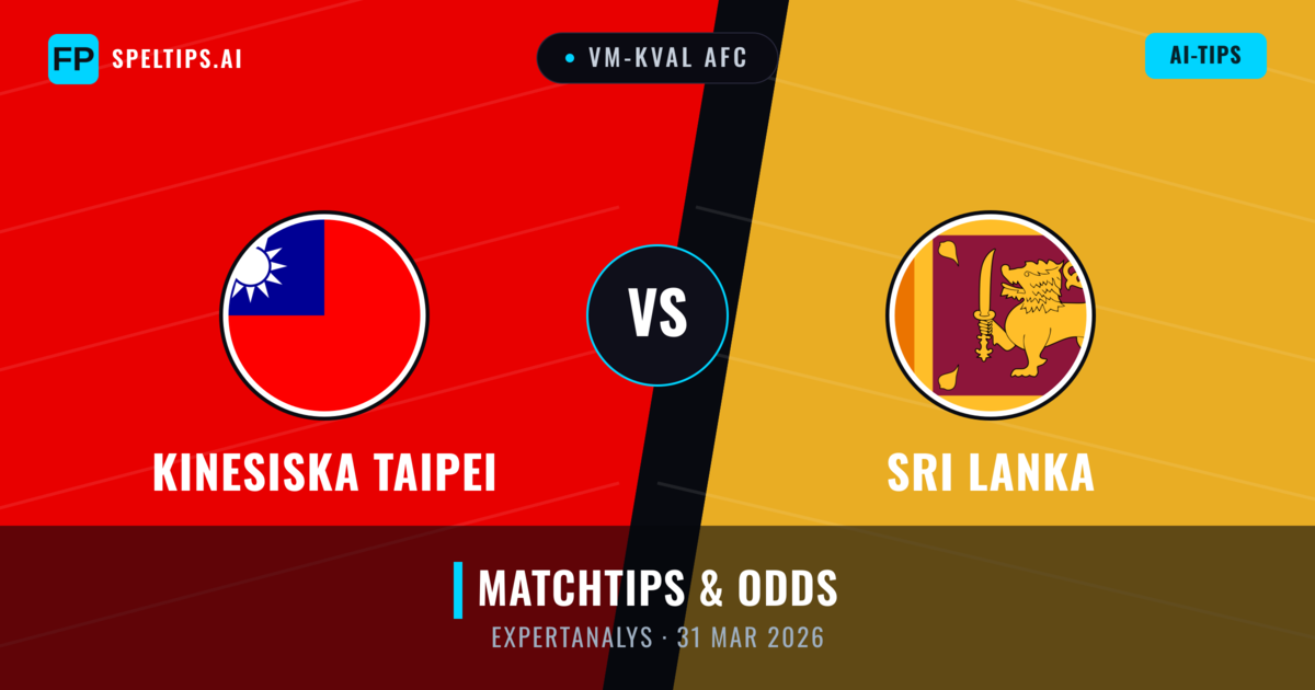Kinesiska Taipei vs Sri Lanka — matchtips och förhandstitt