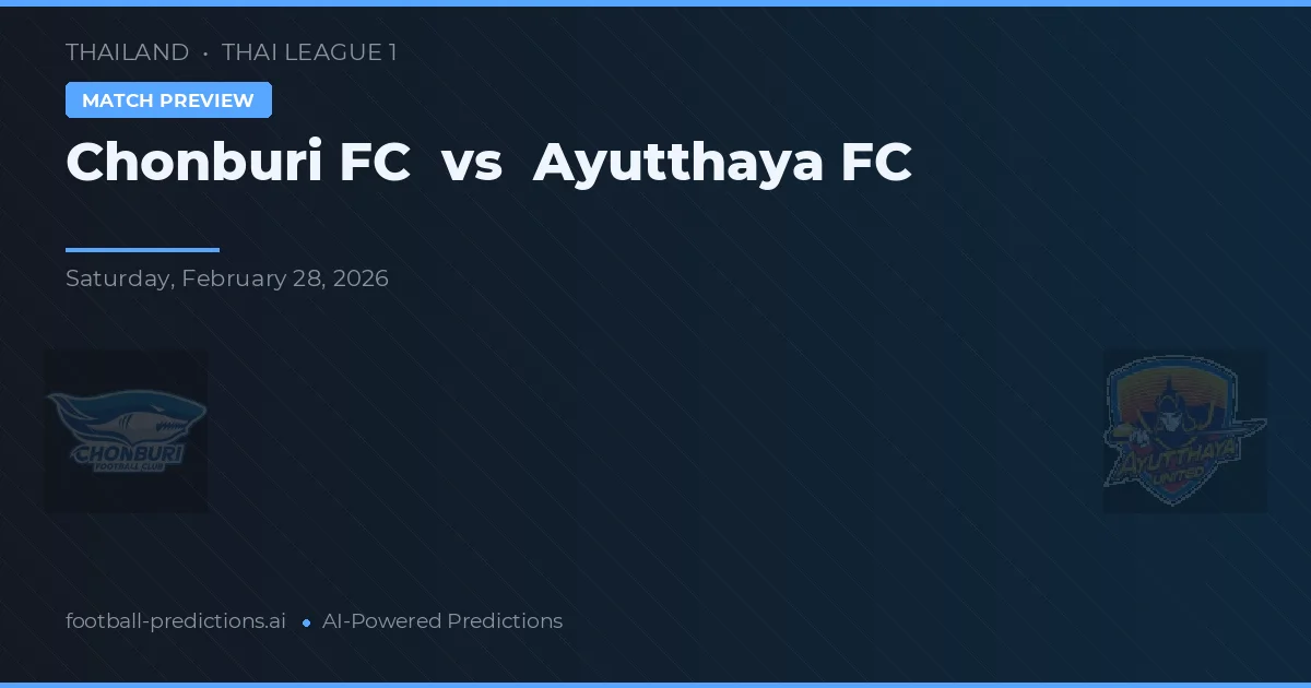 Chonburi FC vs Ayutthaya FC — matchtips och förhandstitt