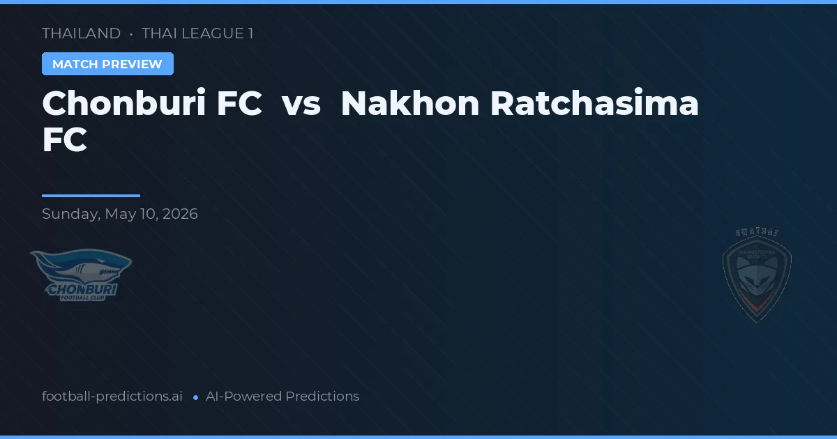 Chonburi FC vs Nakhon Ratchasima FC — matchtips och förhandstitt