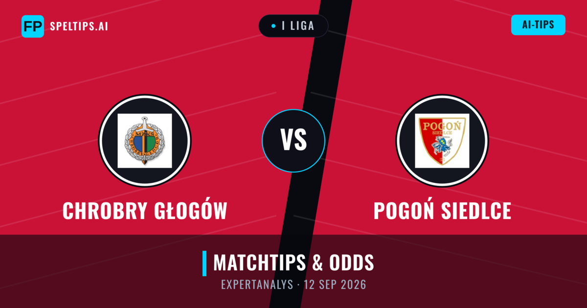 Chrobry Głogów vs Pogoń Siedlce — matchtips och förhandstitt