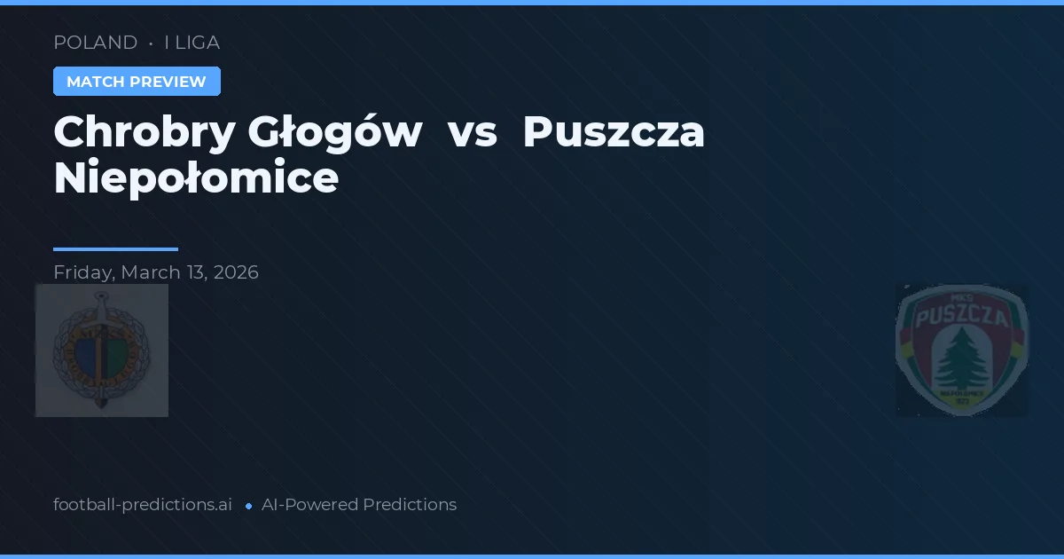Chrobry Głogów vs Puszcza Niepołomice — matchtips och förhandstitt